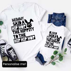 Hippity Hop- Personalised Matching Easter T-Shirt/Baby Vests maternity wear outlet