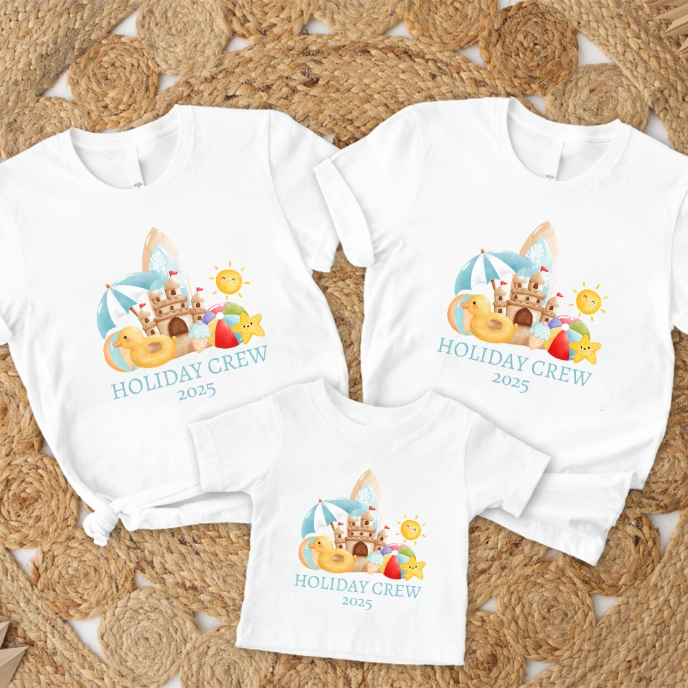 Holibobs- Holiday Crew 2025 Family Matching White T-Shirts discount mum dresses