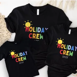 Holiday Crew 2025 Multi Family Matching Black T-Shirts pregnancy clothes clearance