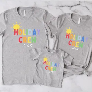Holiday Crew 2025 Multi Family Matching Grey T-Shirts maternity leggings online