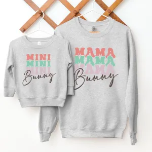 Hop To It- Mama & Mini Bunny Matching Sweatshirts- Grey maternity leggings online