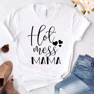 Hot Mess Mama T-Shirt (MRK X) mum blouses clearance