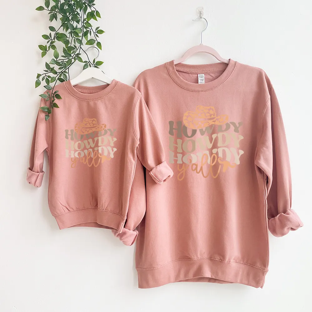 Howdy Y'all Country Mum Matching Sweatshirts breastfeeding tops cheap