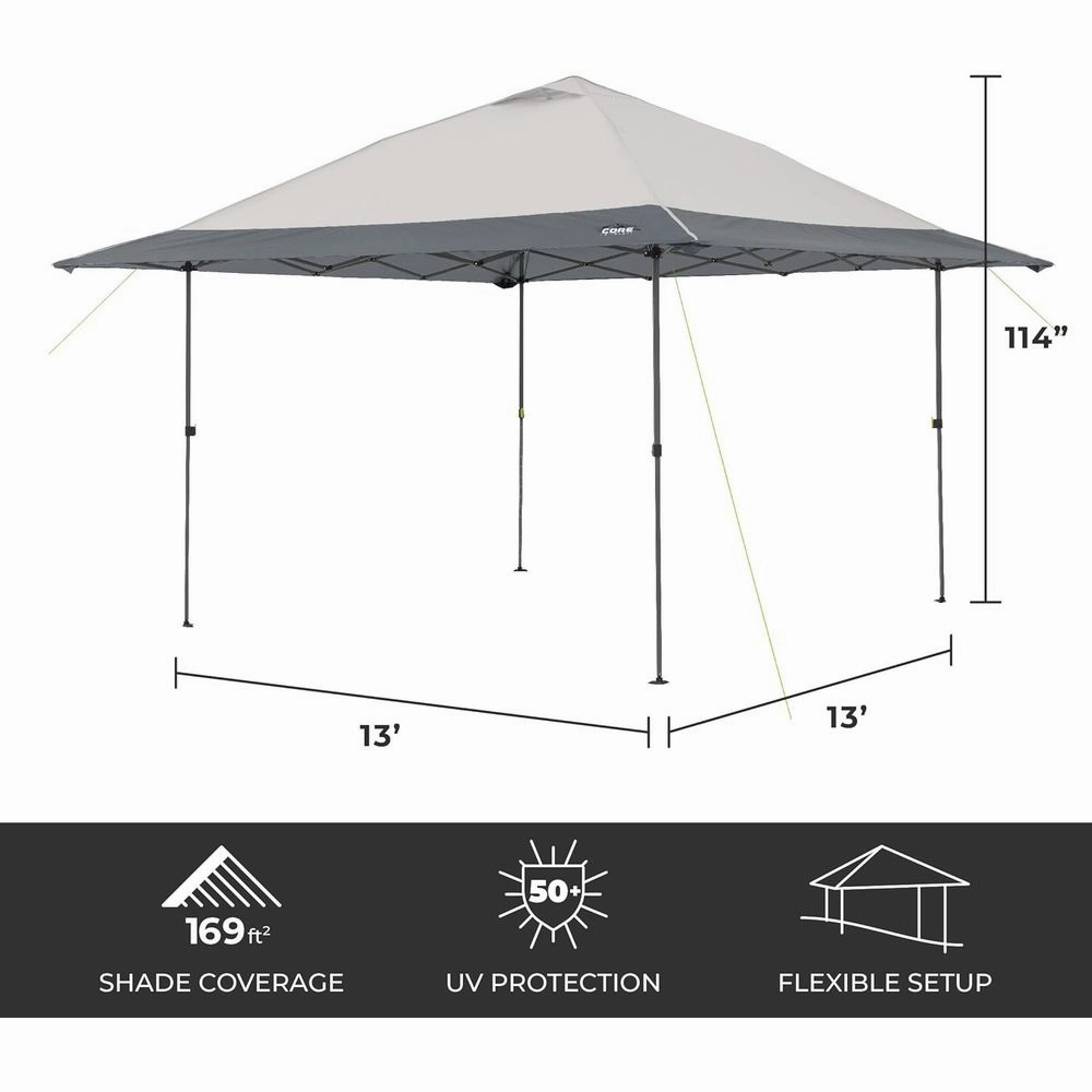 Welcome to cheap Core Equipment 40363 13' x 13' Center Push Instant Canopy, Cool Dark Gray store, select your newest Items and best price available to you.
