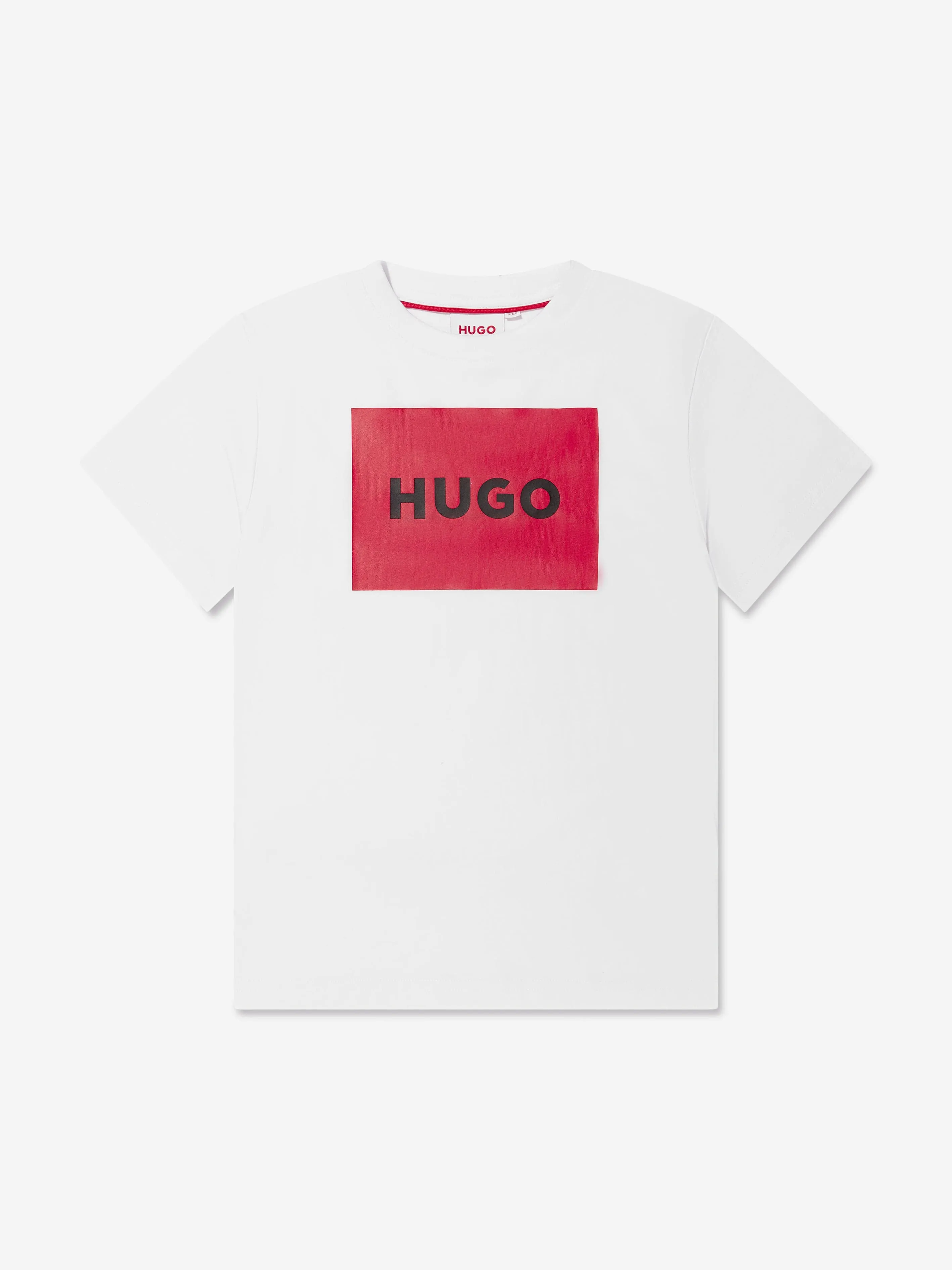 Hugo Boys Square Logo T-Shirt in Weiß