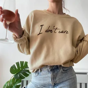 I Don't Care Crew Sweatshirt postpartum clothes sale