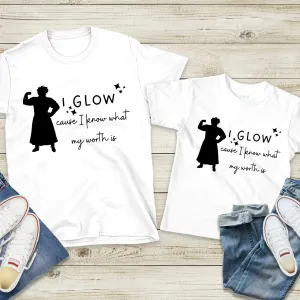 I Glow 'Cause I Know Matching White T-Shirts baby bump outfits discount