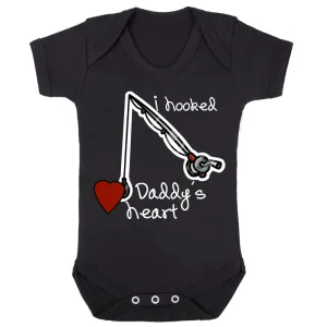I Hooked Daddy Bodysuit (0-24 Months) Black (MRK X) mens dad clothes online