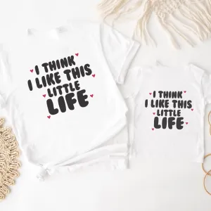 I Think I Like This Little Life Matching Mama & Mini White T-Shirts maternity leggings online