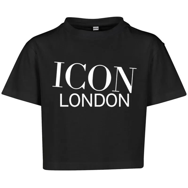 Icon London Cropped Logo T-Shirt girls pajamas promo