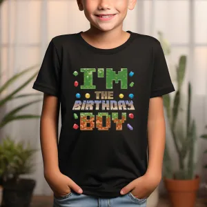 I'm The Birthday Boy Block Crafter T-Shirt boys clothes cheap sale