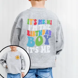 I'm The Birthday Boy "Hi" Front & Back Graphic sweatshirt boys clothes cheap sale