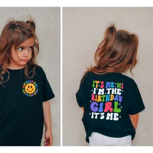 I'm The Birthday Girl "Hi" Front & Back Graphic Kids Tee girls clothes cheap