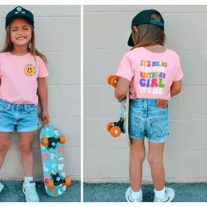 I'm The Birthday Girl "Hi" Front & Back Graphic Kids Tee girls clothes cheap