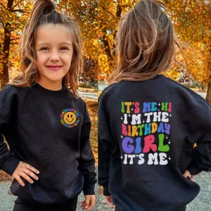I'm The Birthday Girl "Hi" Front & Back Graphic Sweatshirt girls clothes cheap