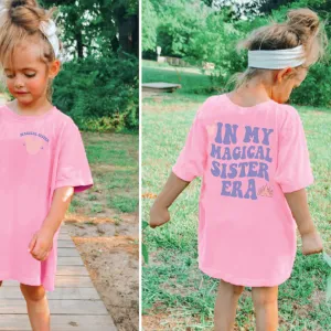 In My Magical Sister Era Front & Back Graphic T-shirt girls dresses outlet