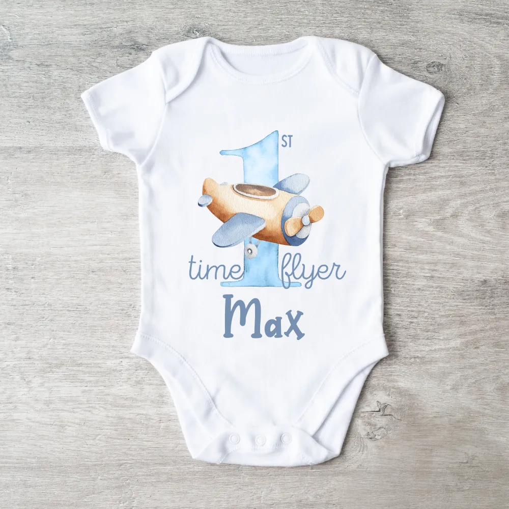 In The Clouds 1st Time Flyer Personalised Baby Vest cheap baby clothes online