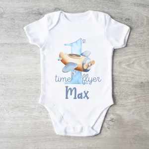 In The Clouds 1st Time Flyer Personalised Baby Vest cheap baby clothes online