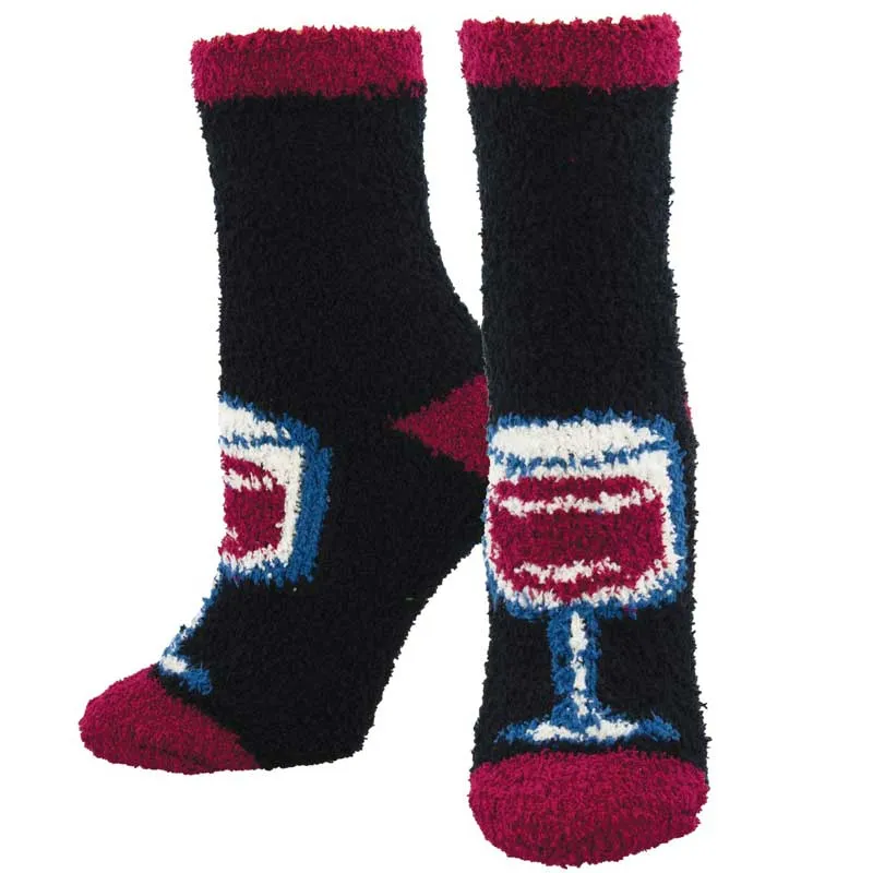 Best Buy Discount 'Wine Wednesday' Printed Plush Women's Socks free shipping worldwide, purchase our Items cheapest price now.