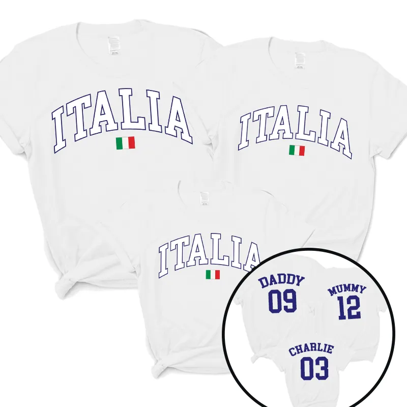 Italy Stadium Family T-Shirts White daddy outfits clearance