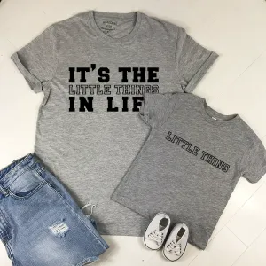 It's The Little Things & Little Thing Matching T-Shirts - Grey daddy outfits clearance