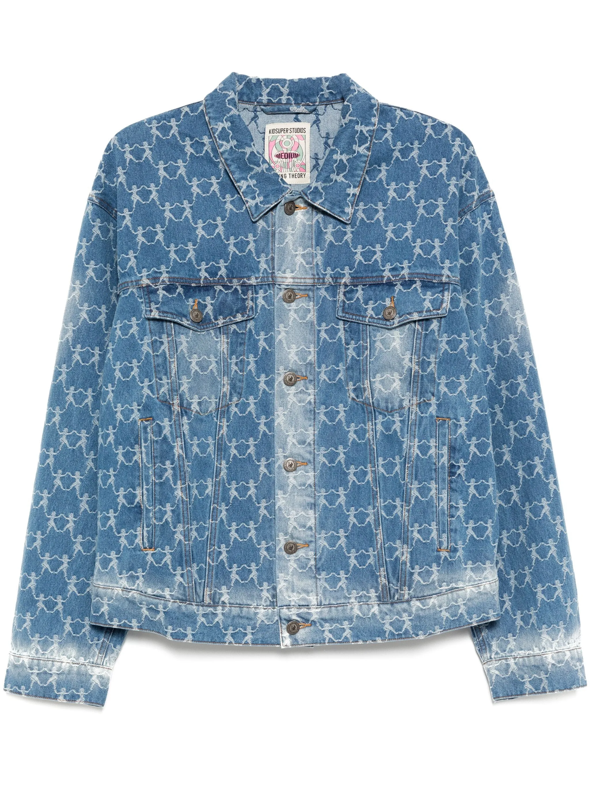 Jacquard-Pattern Denim Jacket winter jackets clearance