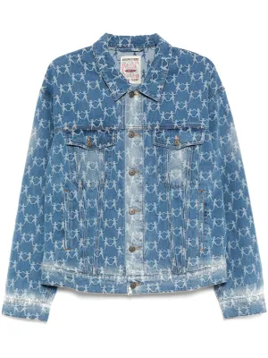 Jacquard-Pattern Denim Jacket winter jackets clearance
