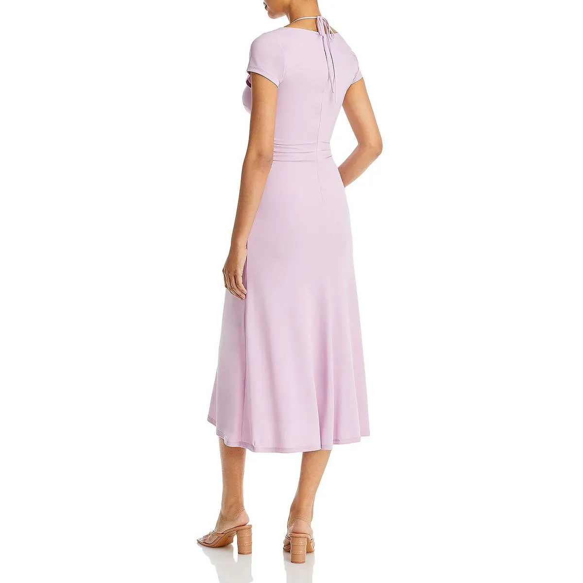Janis Womens Ruched Cut-Out Midi Dress