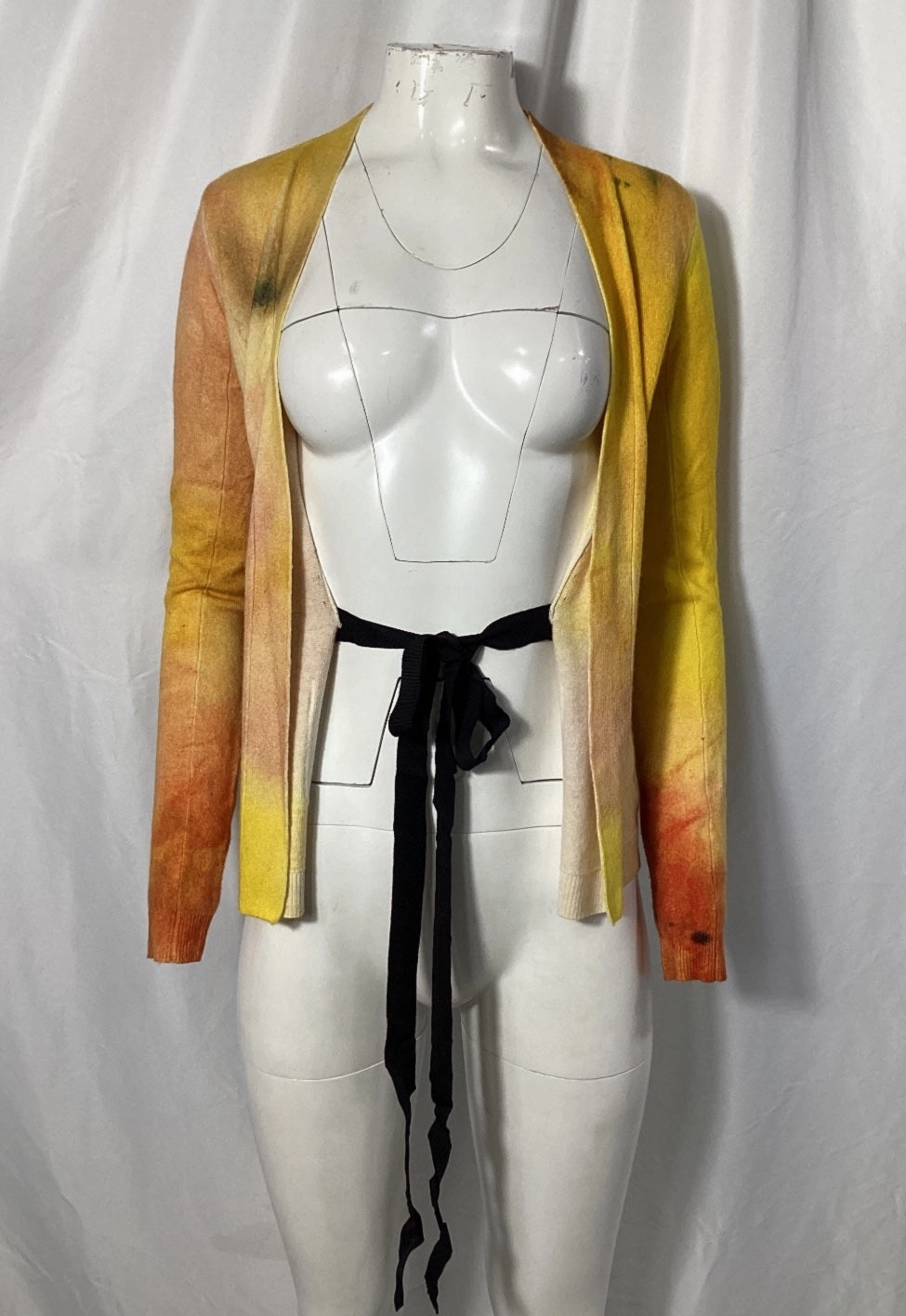 Jason Wu Collection Watercolor Tie Sweater in Yellow Cashmere