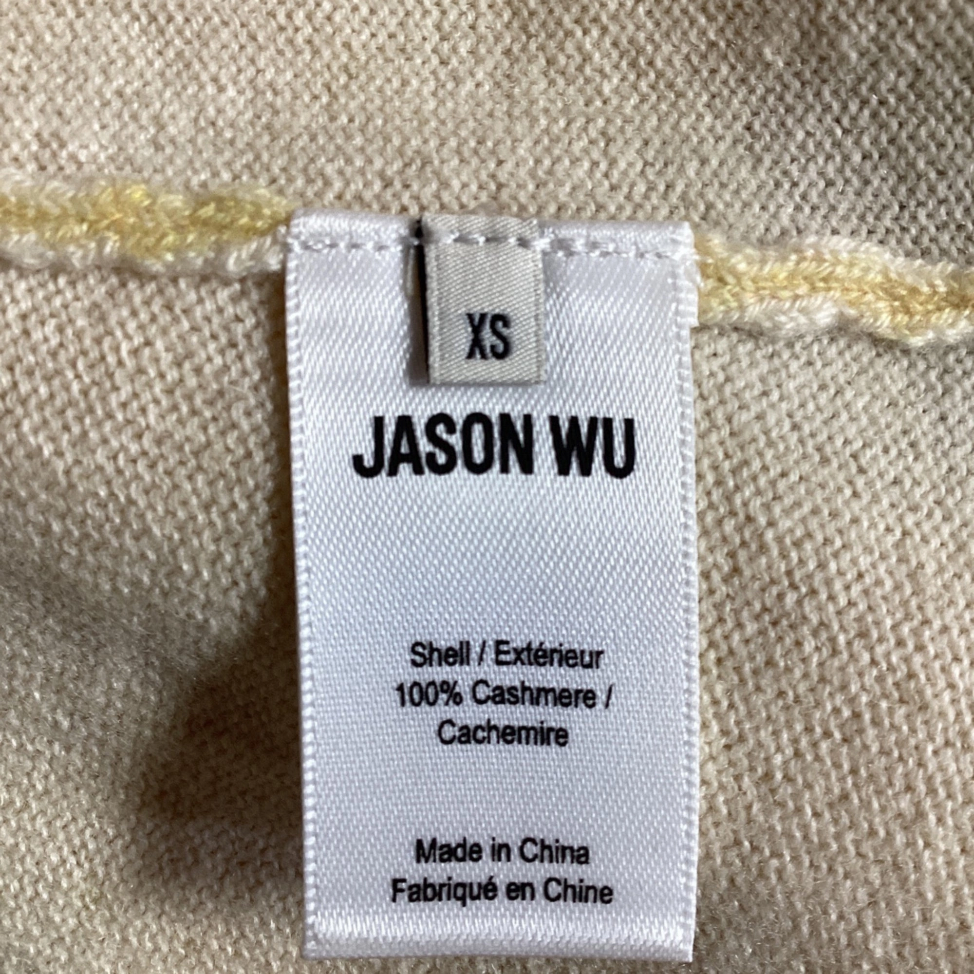 Jason Wu Collection Watercolor Tie Sweater in Yellow Cashmere