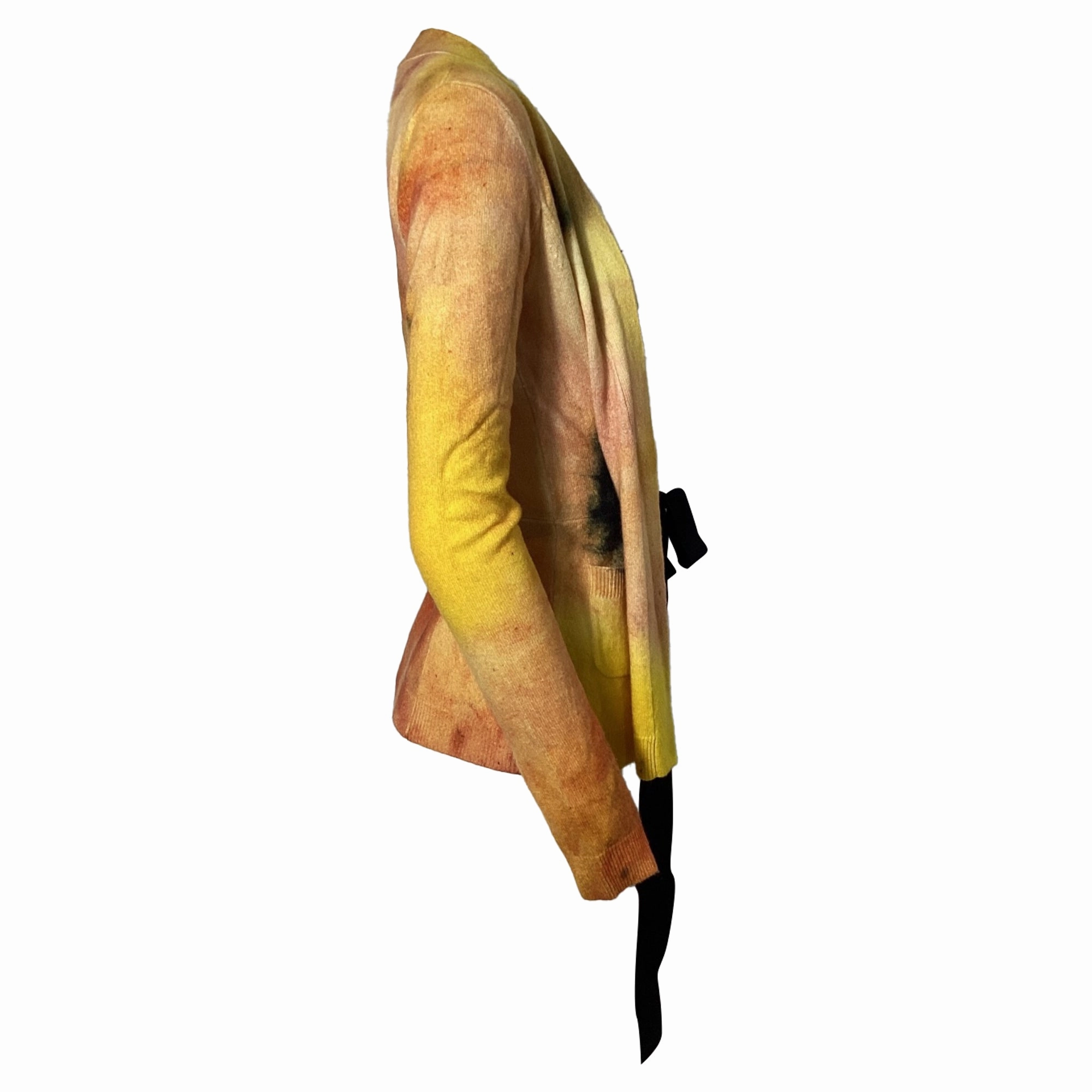Jason Wu Collection Watercolor Tie Sweater in Yellow Cashmere