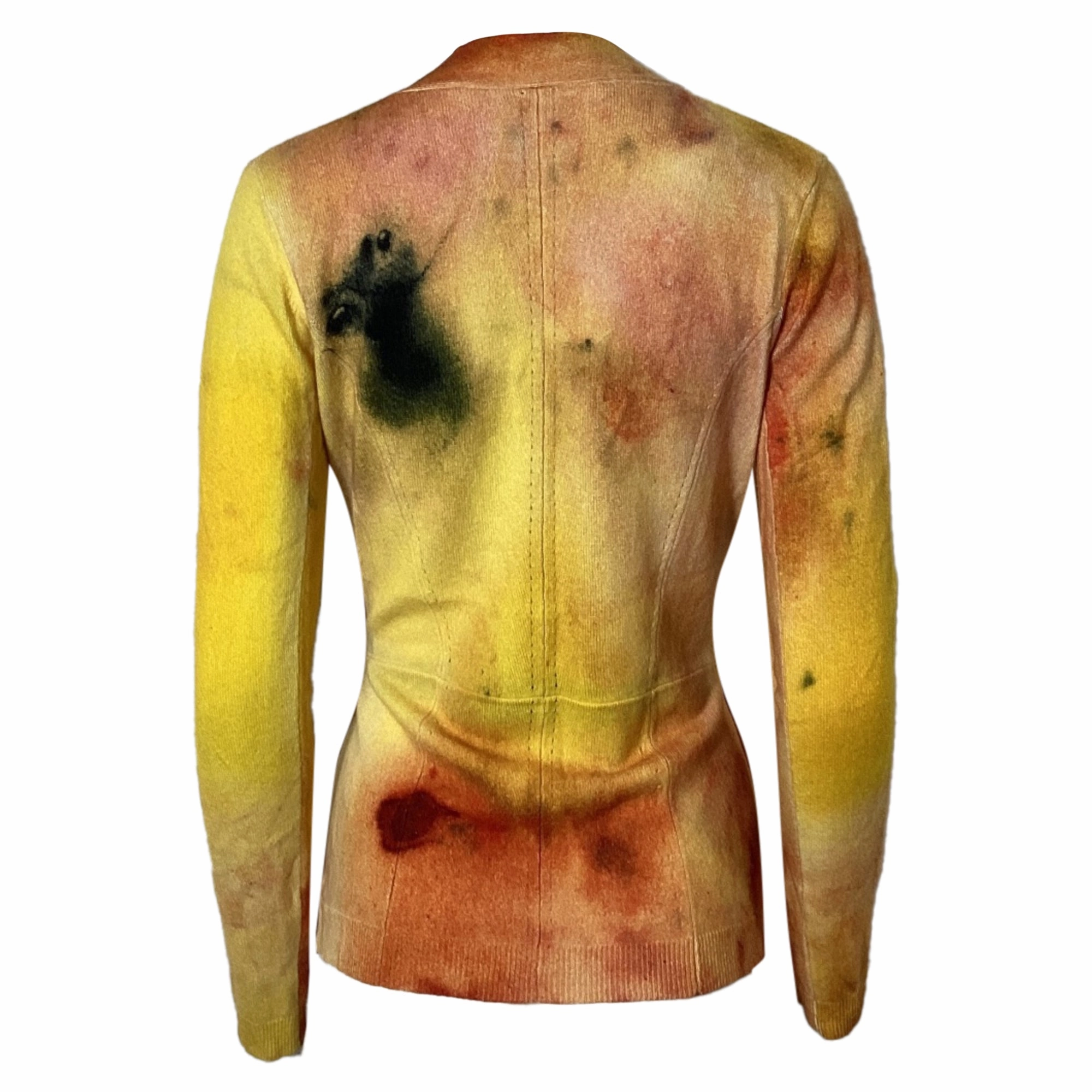 Jason Wu Collection Watercolor Tie Sweater in Yellow Cashmere