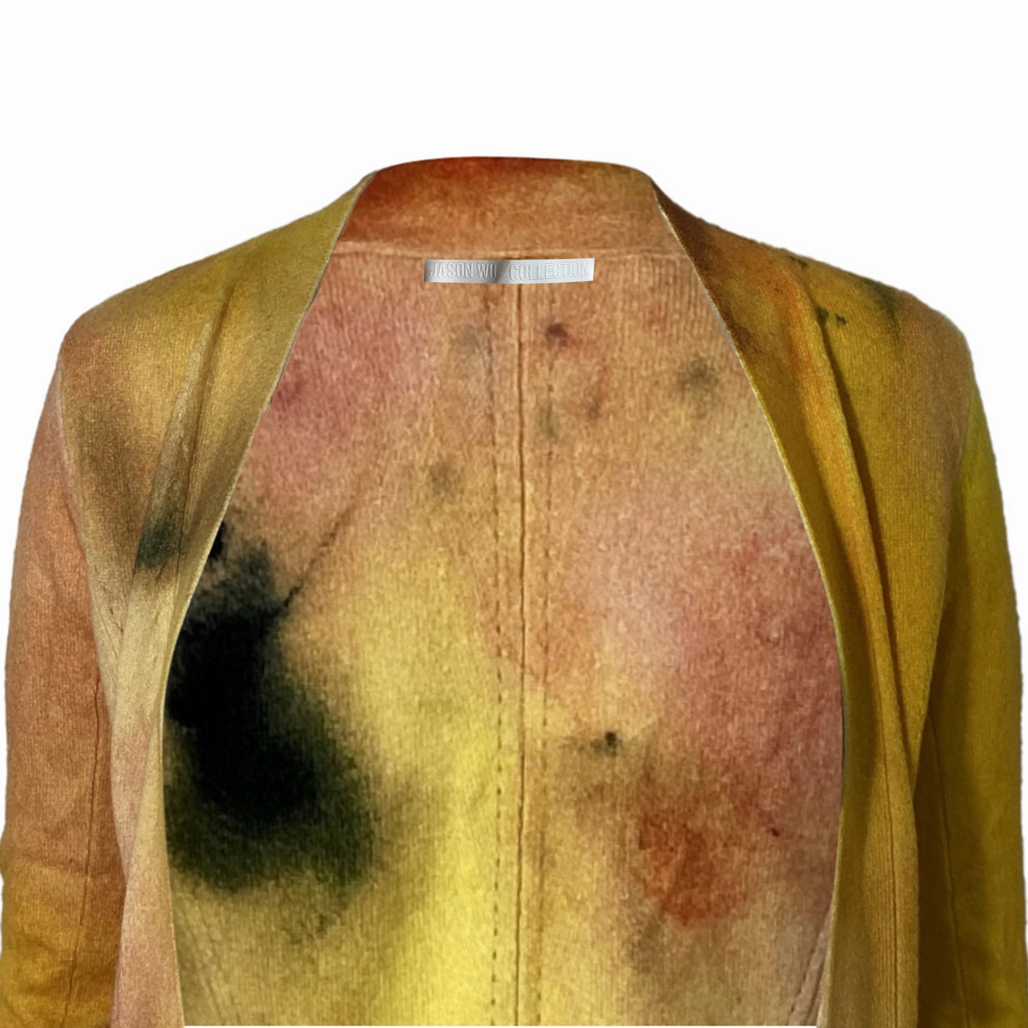 Jason Wu Collection Watercolor Tie Sweater in Yellow Cashmere