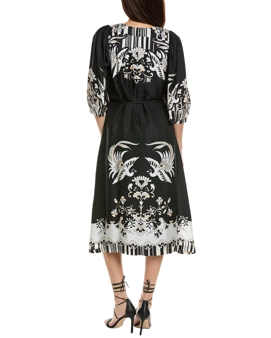 Johnny Was Viviette Silk-Blend Midi Dress