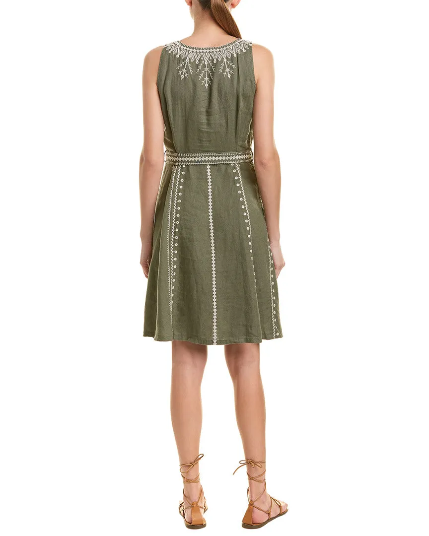 Johnny Was womens  Linen Sundress, XL, Green