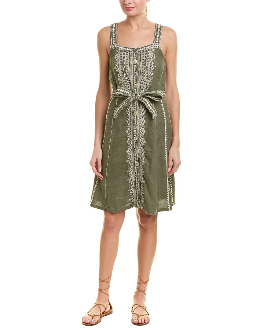 Johnny Was womens  Linen Sundress, XL, Green