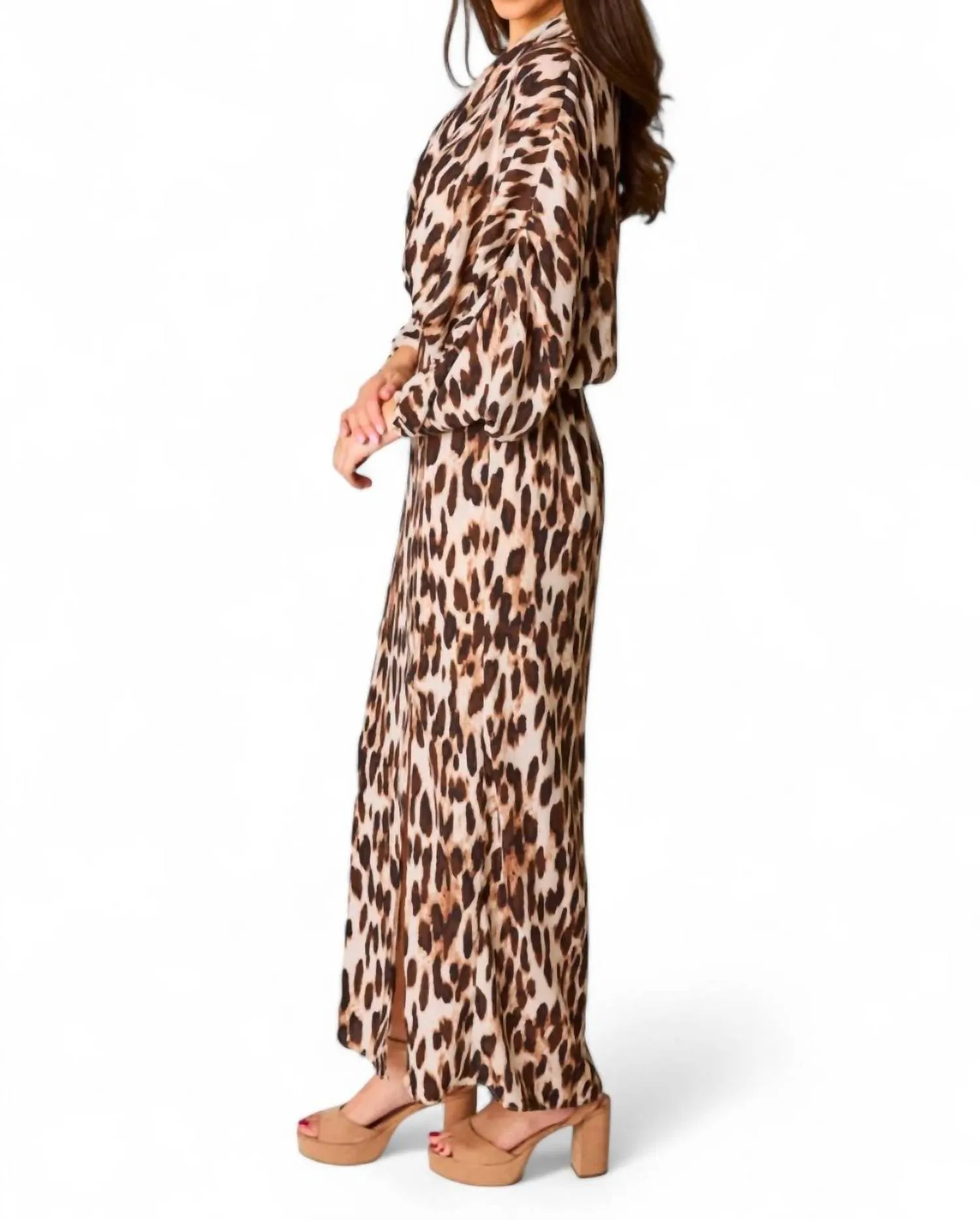 Jude Long Sleeve Maxi Dress In Kiara