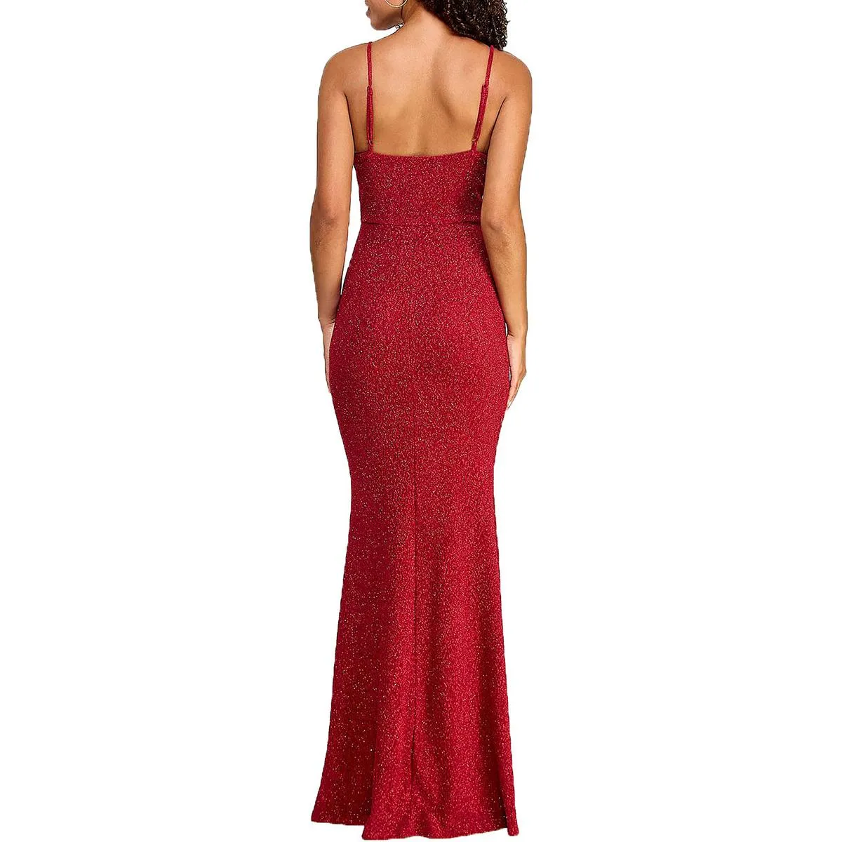 Juniors Womens Glitter Formal Evening Dress