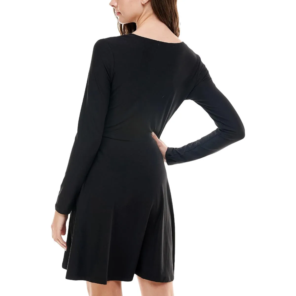 Juniors Womens Knit Short Fit & Flare Dress