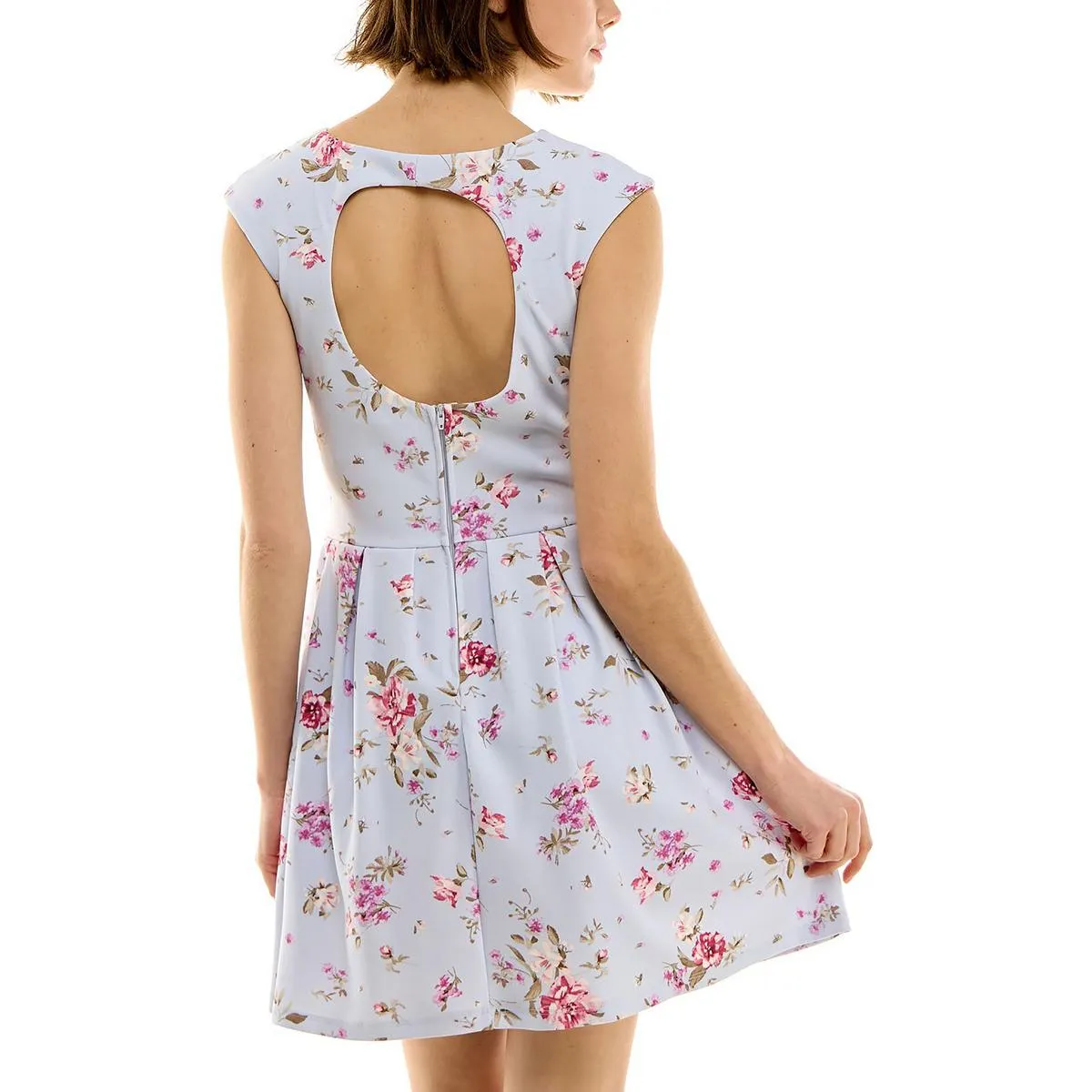 Juniors Womens Wedding Mini Fit & Flare Dress