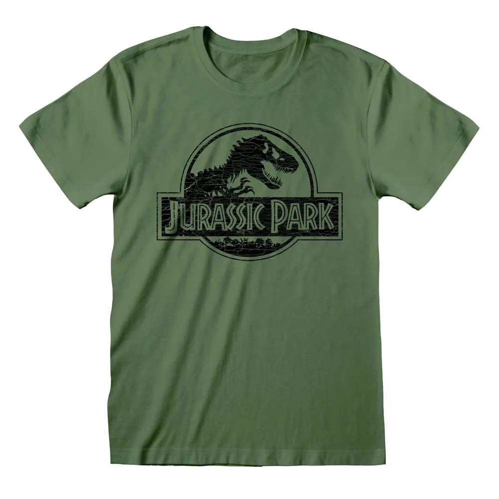Jurassic Park Monochrome Logo T-Shirt dad bod shirts discount