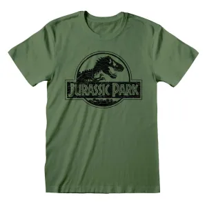Jurassic Park Monochrome Logo T-Shirt dad bod shirts discount