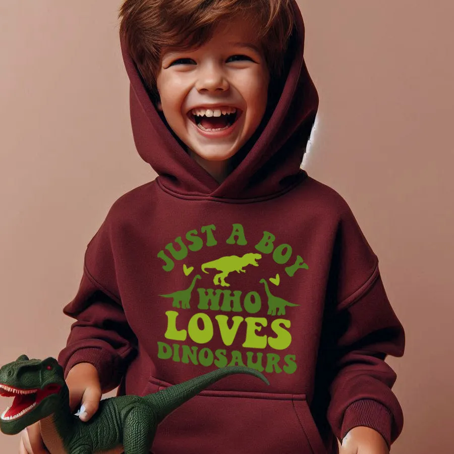 Just A Boy Who Loves Dinosaurs Hoodie boys fashion clearance