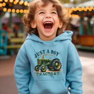 Just A Boy Who Loves Tractors Hoodie boys fashion clearance