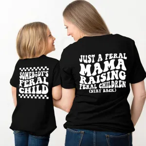 Just A Feral Mama/ Feral Child Matching Mum & kid Tees maternity leggings online