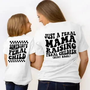 Just A Feral Mama/ Feral Child Matching Mum & kid Tees maternity leggings online