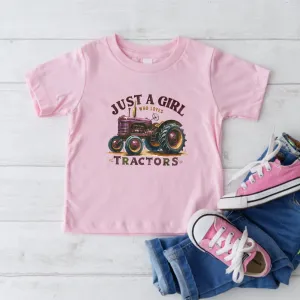 Just A Girl Who Loves Tractors T-Shirt girls pajamas promo