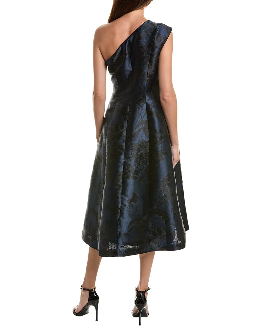 Kay Unger Carlan Jacquard Midi Dress