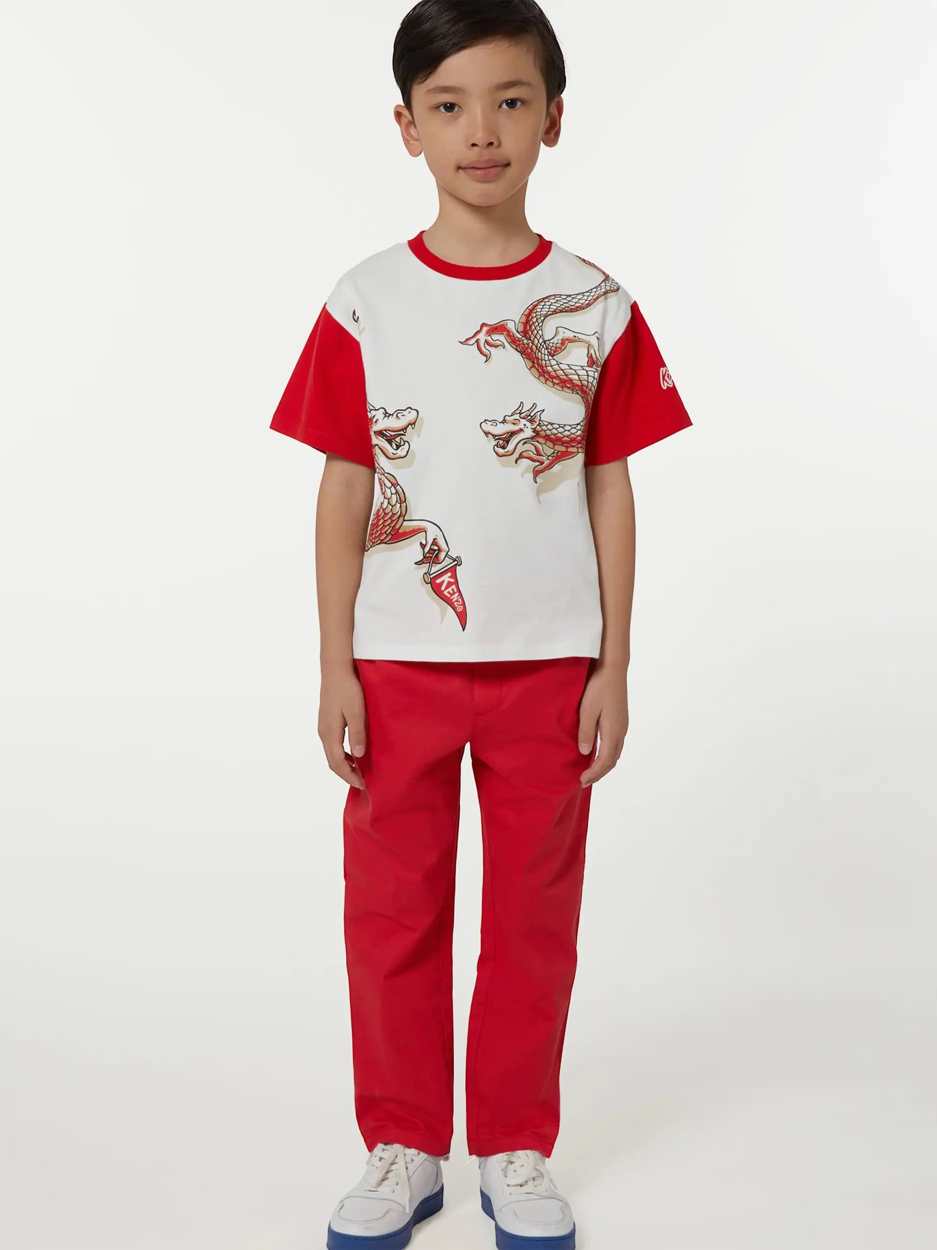 KENZO Jungen Bestickte Abzeichen Hose in Rot