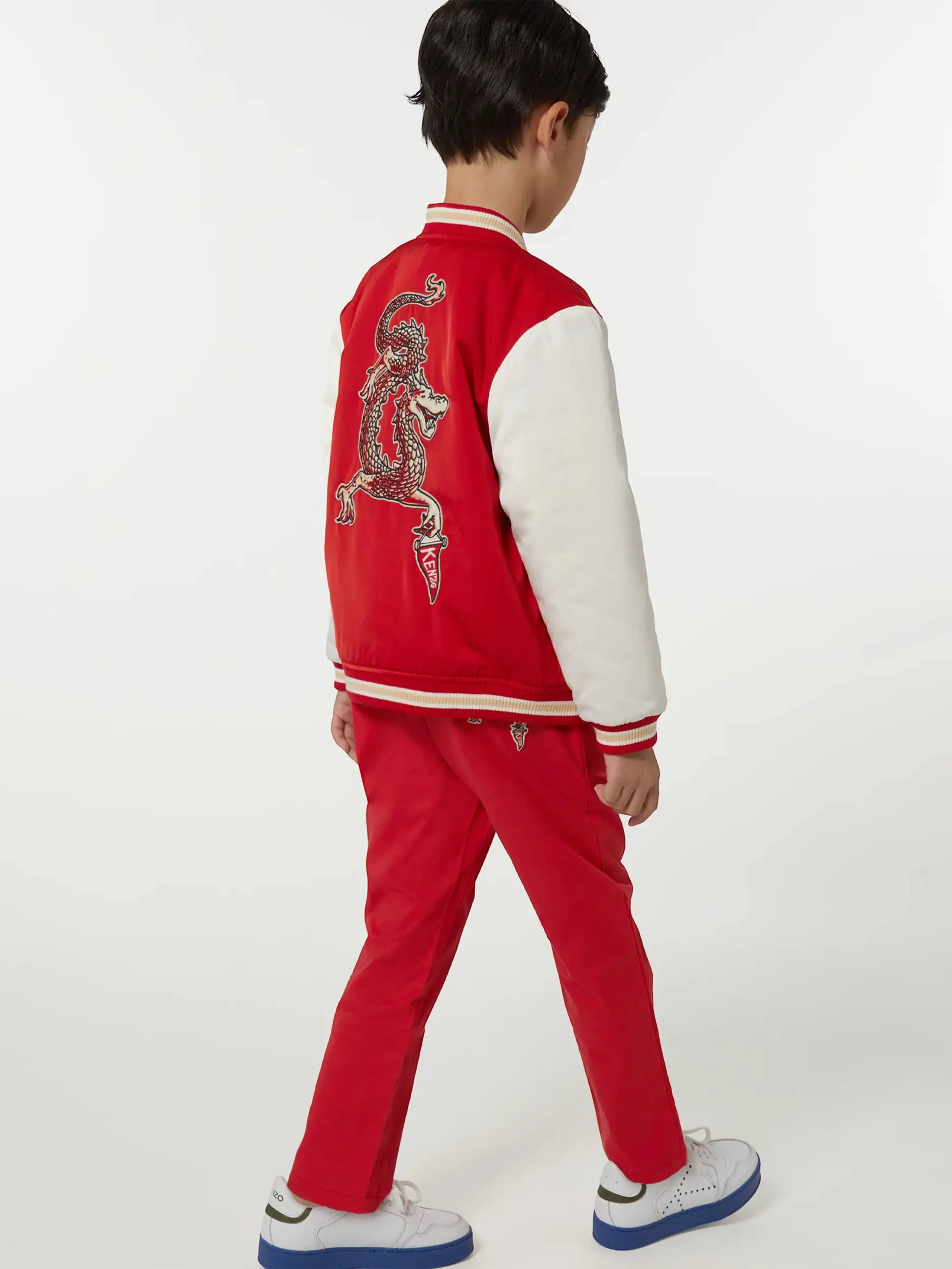 KENZO Jungen Bestickte Abzeichen Hose in Rot